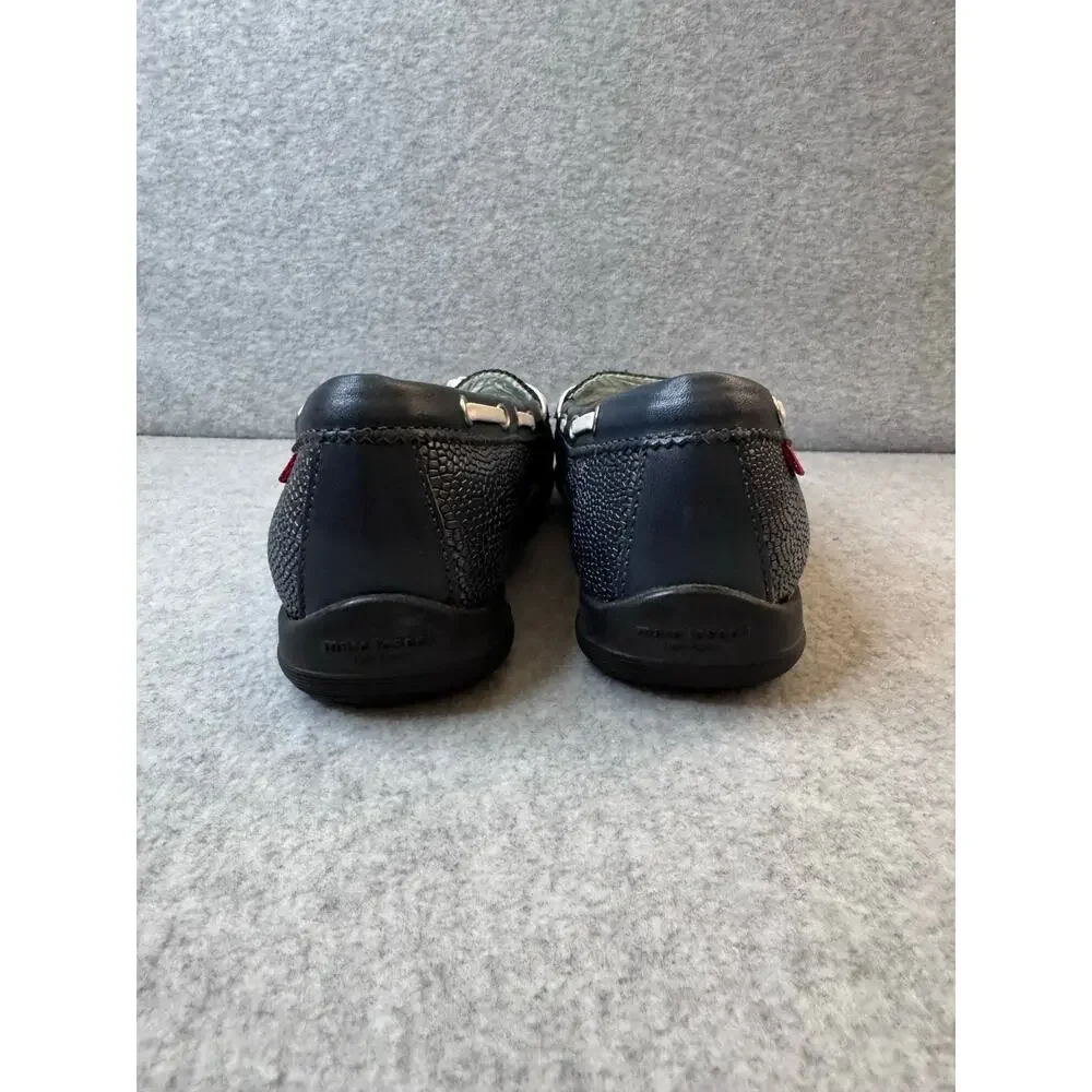 Marc Joseph New York Navy Pebbled Leather Hand Stitched Golf Moccasins  – Size 6